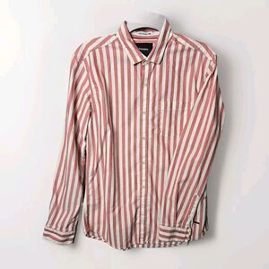 Bossini Shirt Mens Casual DRESS Button Up Long Sleeve Size L 42 CM STRIPED